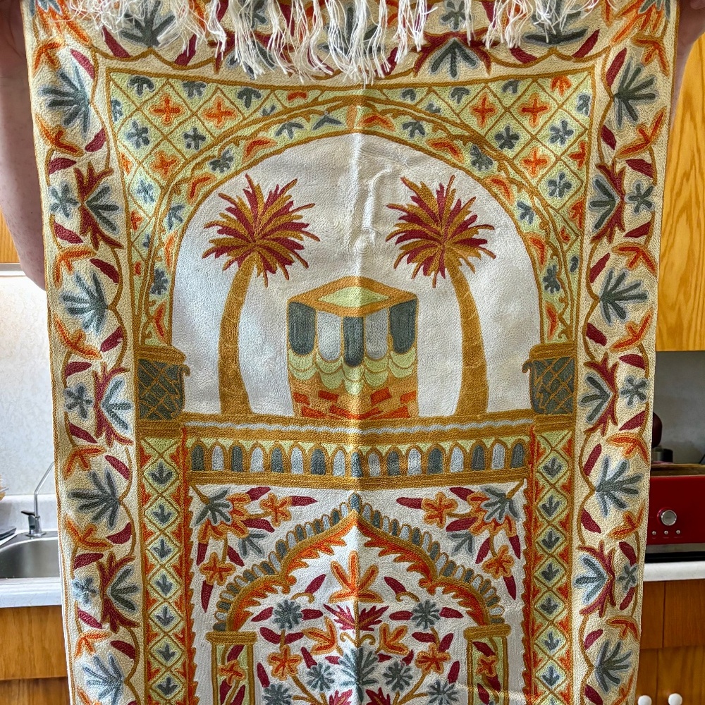 Spectacular Rug/Wall Hanging, made in Kashmir, India, purchased in Saudi Arabia.